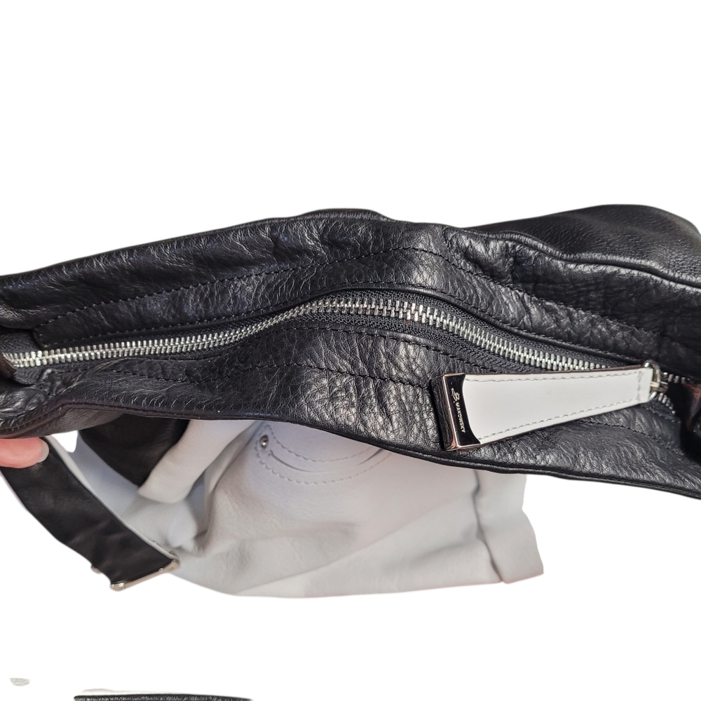 B Makowsky white & black leather handbag - M79 - Picture 8 of 12